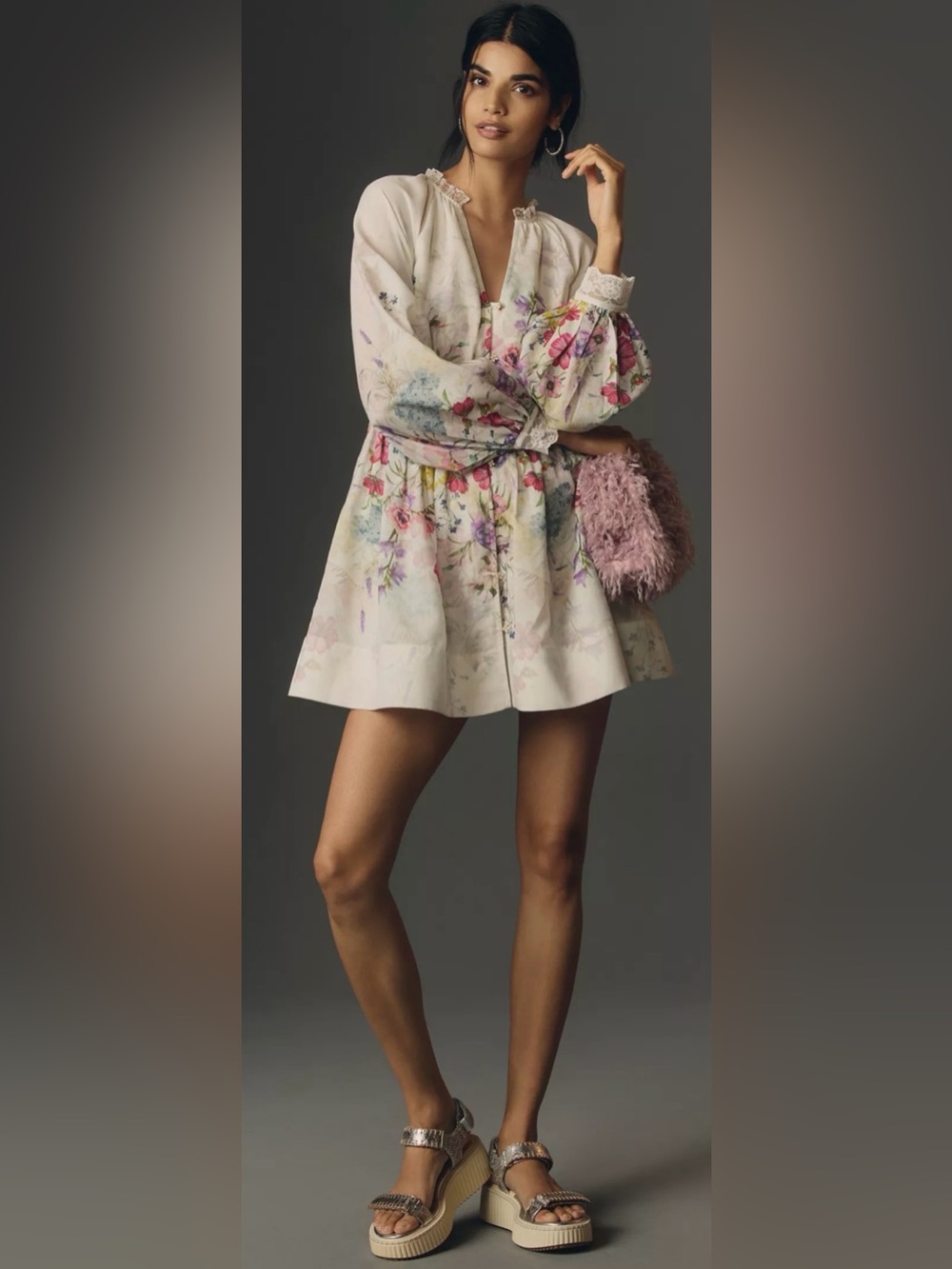 NWT Anthropologie Let Me Be V-Neck A-Line Mini Dress